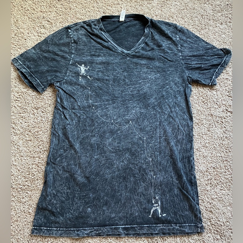 Bella Canvas Charcoal Climbing Graphic V-Neck Tee